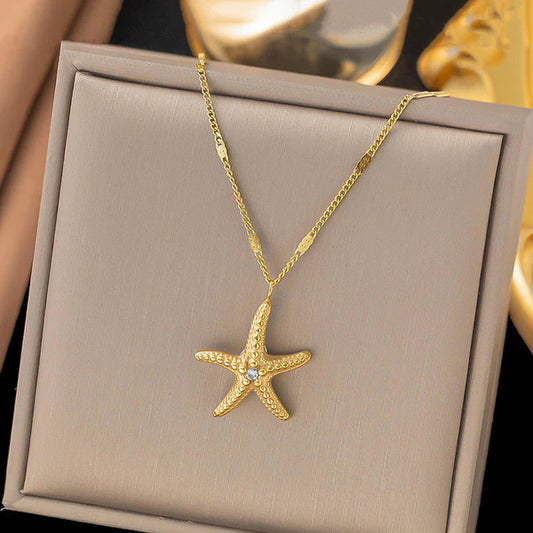Starry Glow – Gold Plated Anti Tarnish Stainless Steel Star Themed Pendant
