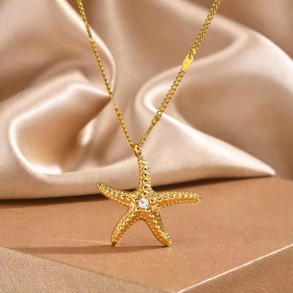 Starry Glow – Gold Plated Anti Tarnish Stainless Steel Star Themed Pendant