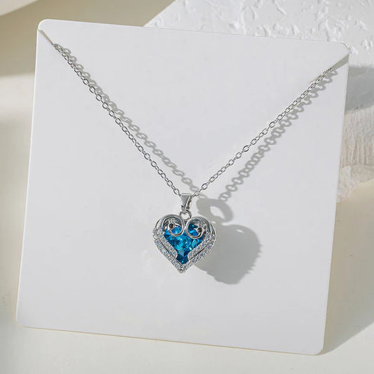 Celeste Love – Gold Plated Stainless Steel Blue Heart Anti-Tarnish Pendant