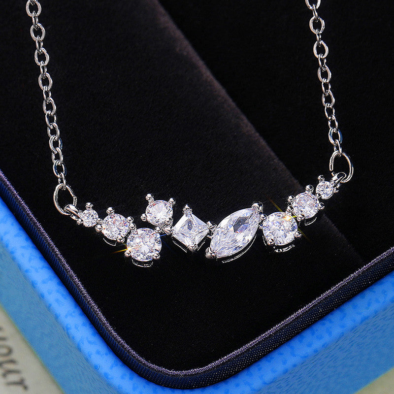 American Diamond Silver Plated Jewelery Set