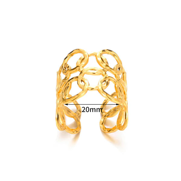 Golden Angle – Gold Plated Anti Tarnish Stainless Steel Geometric Adjustable Finger Ring