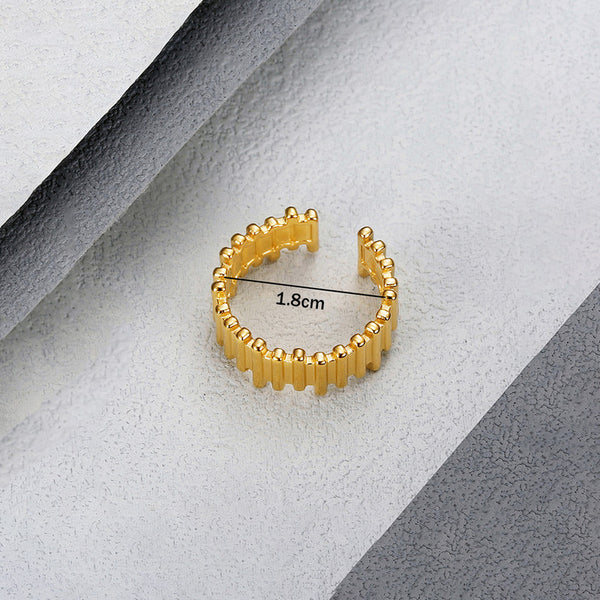 Aura Glow – Gold Plated Anti Tarnish Stainless Steel Contemporary Adjustable Finger Ring