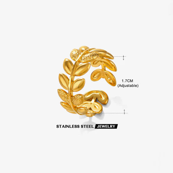 Verve Band – Gold Plated Anti Tarnish Stainless Steel Contemporary Adjustable Finger Ring