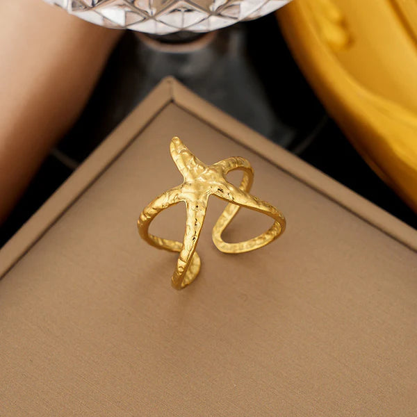 Auric Star – Contemporary Gold Plated Anti-Tarnish Stainless Steel Ring