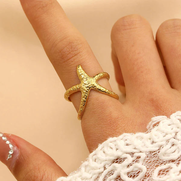 Auric Star – Contemporary Gold Plated Anti-Tarnish Stainless Steel Ring
