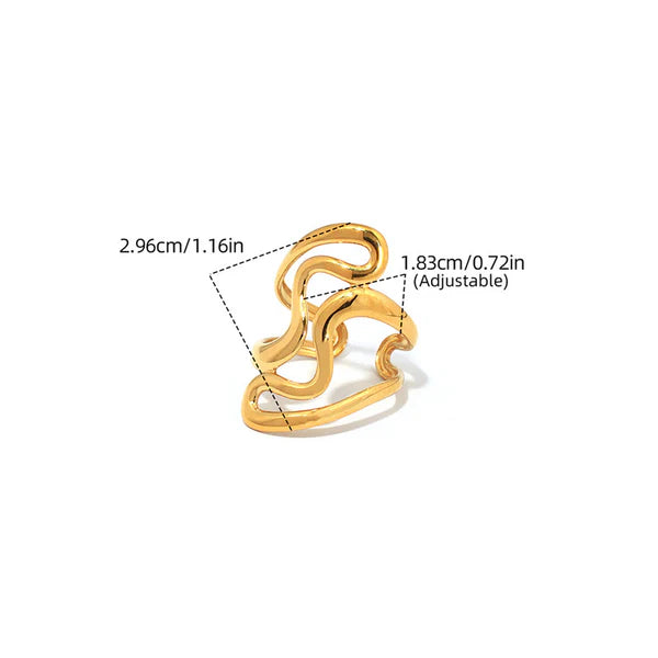Auric Flow – Gold Plated Stainless Steel Anti-Tarnish Irregular Ring