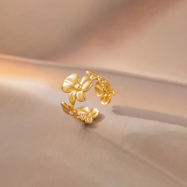 Eternal flowery – Gold-Plated Anti-Tarnish Floral Adjustable Ring