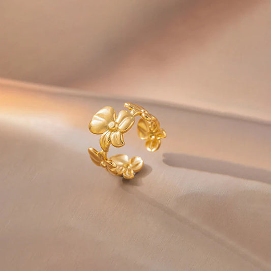 Eternal flowery – Gold-Plated Anti-Tarnish Floral Adjustable Ring