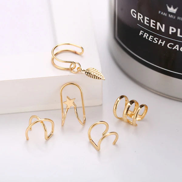 Golden Ear lobe set of 5