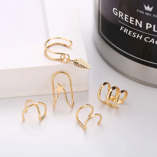 Golden Ear lobe set of 5