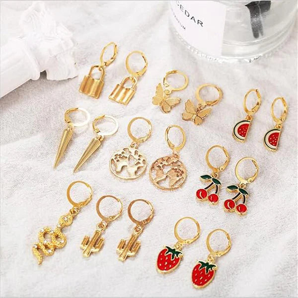 Multiple Earrings set of 9
