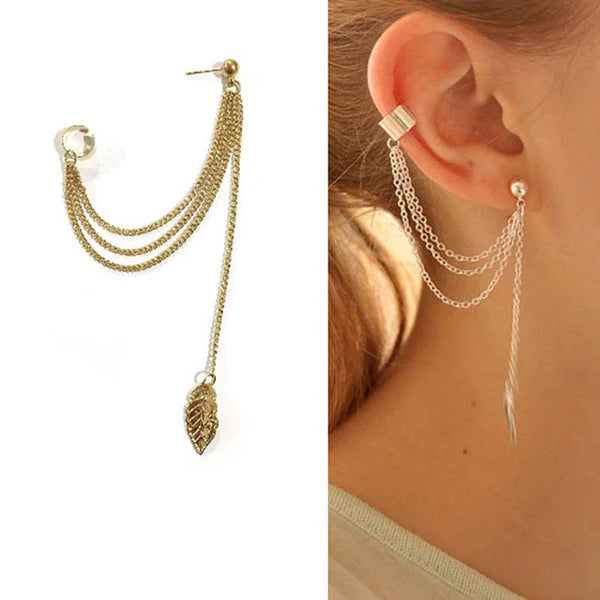 Golden ear lobe set of 7