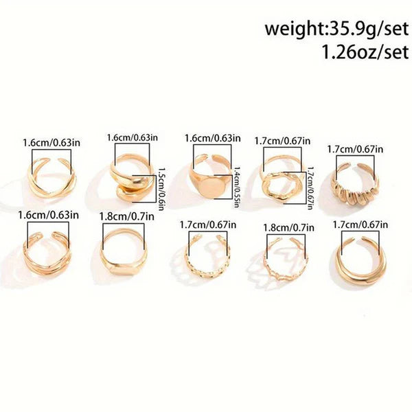 golden rings set of 10