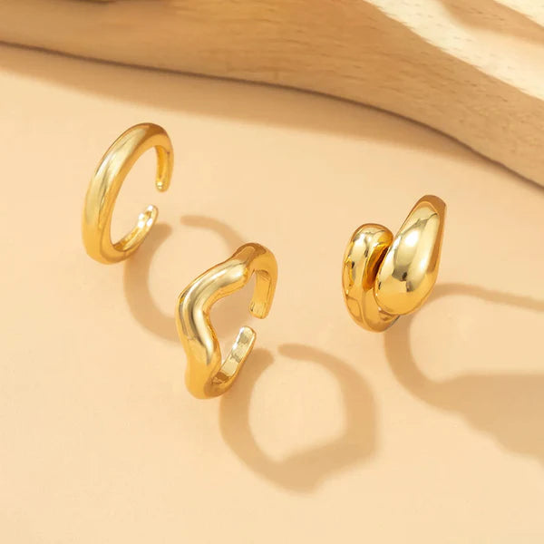Golden rings set of 3