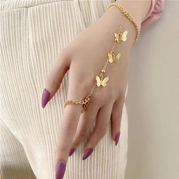 Golden butterfly Ring x Bracelet