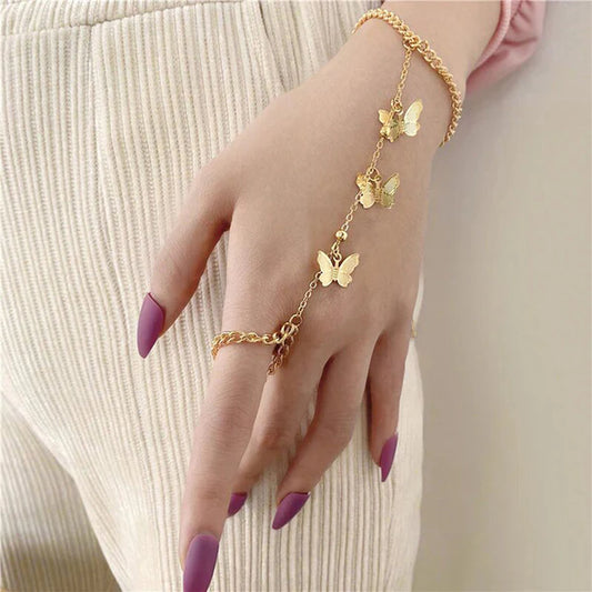 Golden butterfly Ring x Bracelet