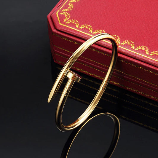 Auric Arbor – Gold Plated Stainless Steel Contemporary Tree Design Anti-Tarnish Bracelet