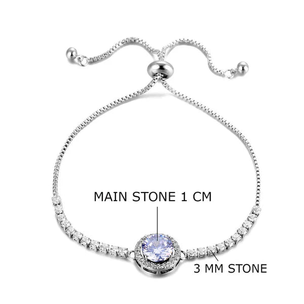 Glacier White– Silver Plated Round Crystal Anti Tarnish Tennis Bracelet
