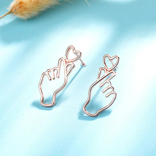 Korean love earrings
