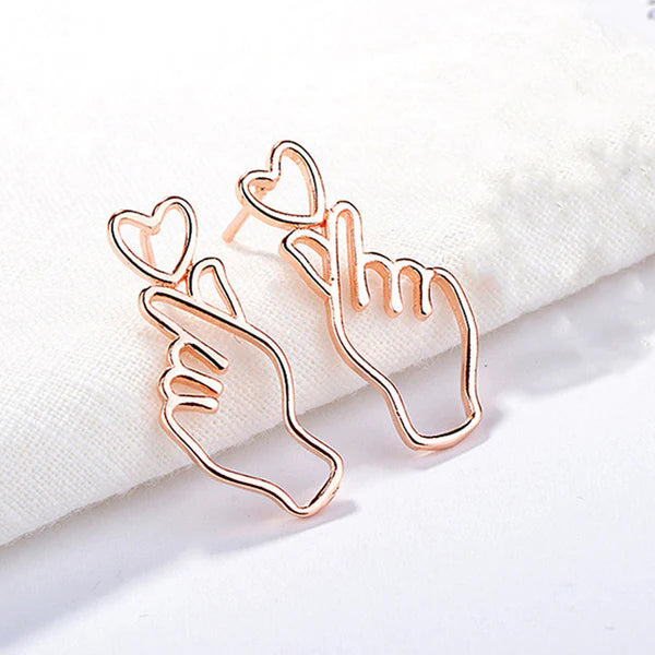 Korean love earrings
