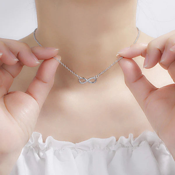 American diamond infinity silver pendant