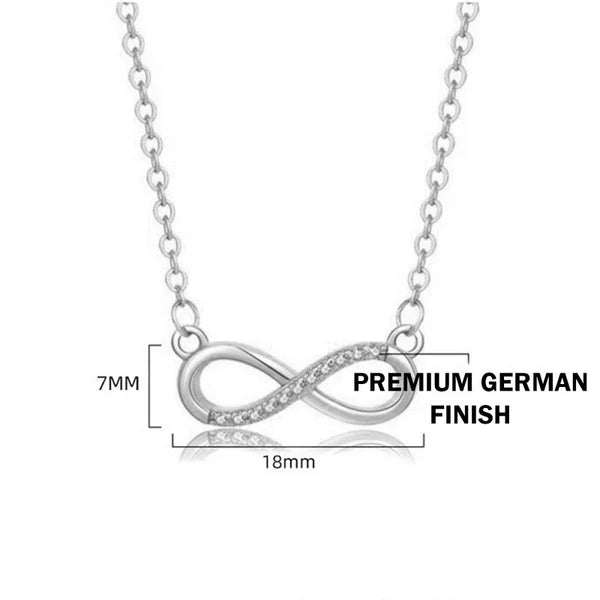 American diamond infinity silver pendant