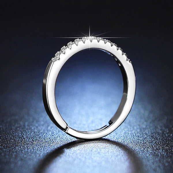 Aurora Glow – Silver Plated AD Studded Anti Tarnish Contemporary Adjustable Round Finger Ring